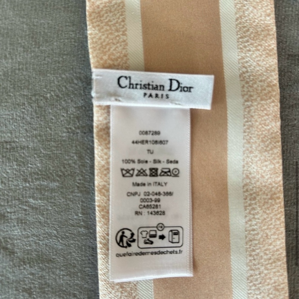 Dior Pink and Cream Silk Scarf - Picture 5 of 6
